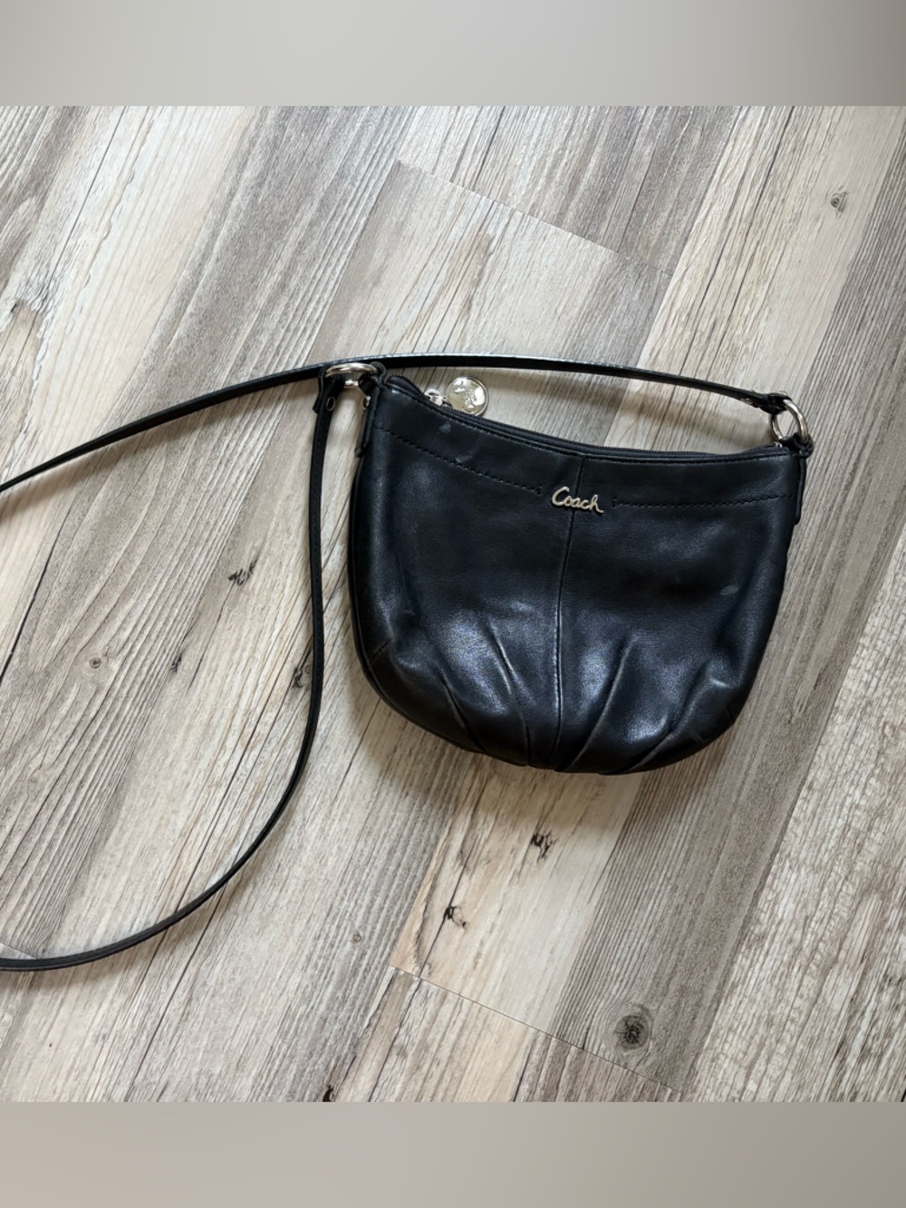 Coach Black Leather Small Crossbody Purse
